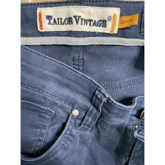 Tailor Vintage Canaan Slim Fit Blue Pants Womesn Size 32 / 30 - Picture 7 of 7